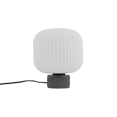 Lampa stołowa ceramiczna z ryflowanym szklanym kloszem Aurora 20cm biały / szary Nowodvorski