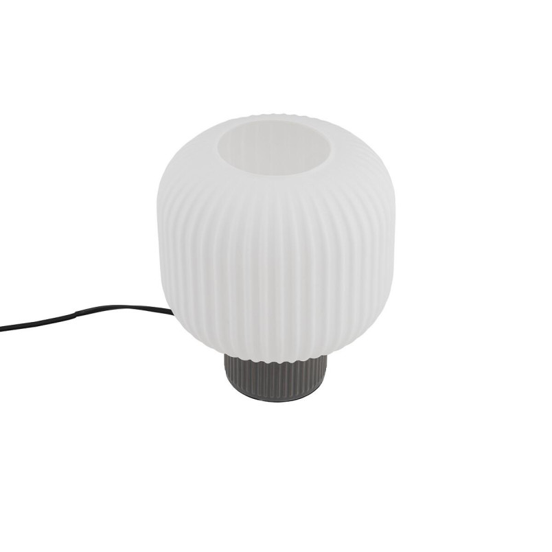 Lampa stołowa ceramiczna z ryflowanym szklanym kloszem Aurora 20cm biały / szary Nowodvorski