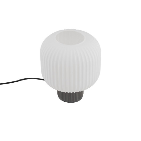 Lampa stołowa ceramiczna z ryflowanym szklanym kloszem Aurora 20cm biały / szary Nowodvorski
