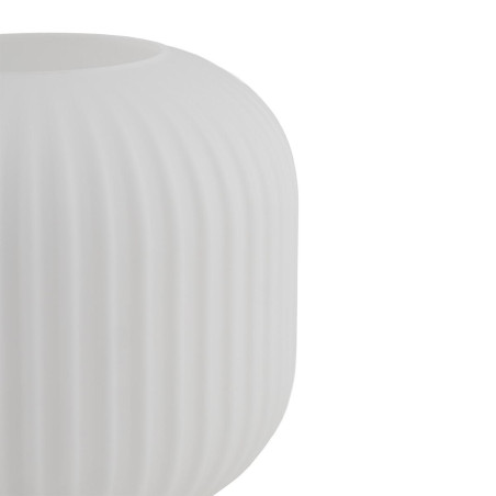Lampa stołowa ceramiczna z ryflowanym szklanym kloszem Aurora 20cm biały / beż Nowodvorski