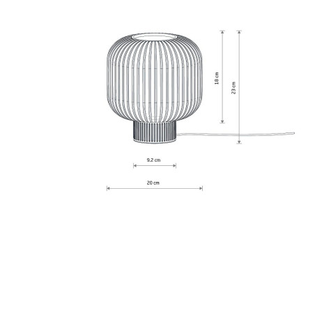 Lampa stołowa ceramiczna z ryflowanym szklanym kloszem Aurora 20cm biały / beż Nowodvorski