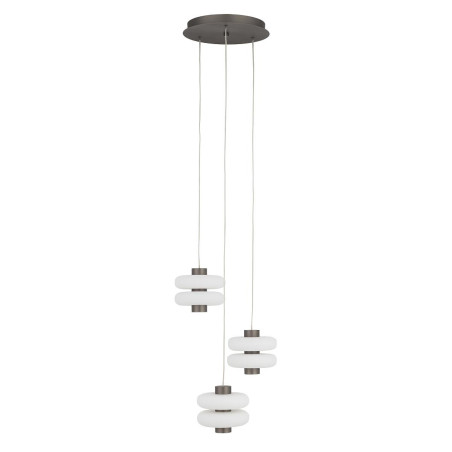 Lampa wisząca szklana 3 punktowa o organicznym kształcie Lunari 36cm biały / szczotkowane złoto Nowodvorski