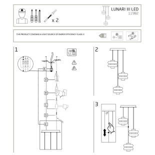 Lampa wisząca szklana 3 punktowa o organicznym kształcie Lunari 36cm biały / szczotkowane złoto Nowodvorski