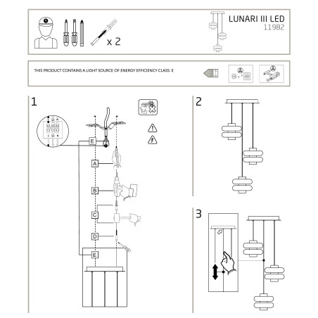 Lampa wisząca szklana 3 punktowa o organicznym kształcie Lunari 36cm biały / szczotkowane złoto Nowodvorski