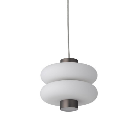 Lampa wisząca szklana o organicznym kształcie Lunari 16cm biały / szczotkowane złoto Nowodvorski