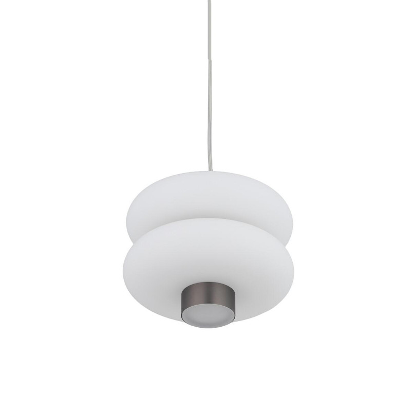 Lampa wisząca szklana o organicznym kształcie Lunari 16cm biały / szczotkowane złoto Nowodvorski