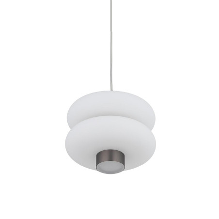 Lampa wisząca szklana o organicznym kształcie Lunari 16cm biały / szczotkowane złoto Nowodvorski