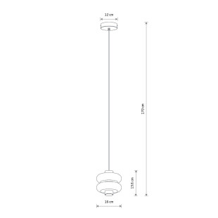 Lampa wisząca szklana o organicznym kształcie Lunari 16cm biały / szczotkowane złoto Nowodvorski