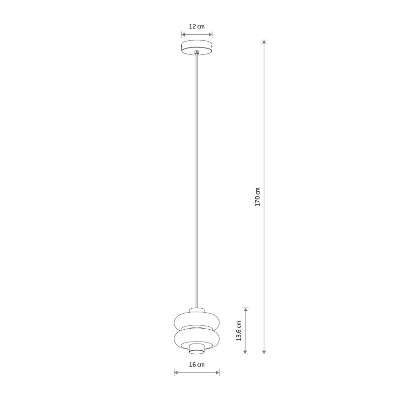 Lampa wisząca szklana o organicznym kształcie Lunari 16cm biały / szczotkowane złoto Nowodvorski