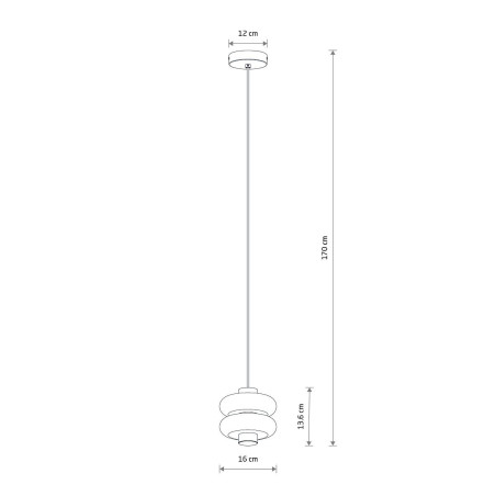 Lampa wisząca szklana o organicznym kształcie Lunari 16cm biały / szczotkowane złoto Nowodvorski