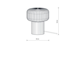 Lampa stołowa ceramiczna z ryflowanym szklanym kloszem Tika biały / brąz Nowodvorski