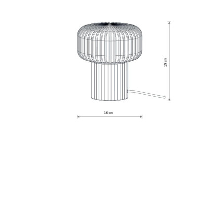 Lampa stołowa ceramiczna z ryflowanym szklanym kloszem Tika biały / brąz Nowodvorski