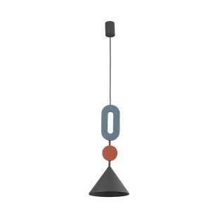 Lampa wisząca stożek z dekoracyjnymi elementami Drops Color F 20,5cm grafitowa / multikolor Nowodvorski