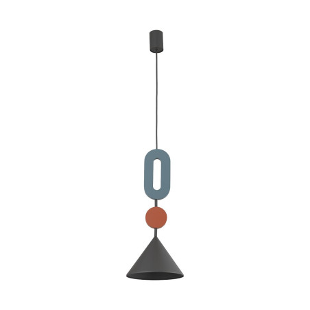 Lampa wisząca stożek z dekoracyjnymi elementami Drops Color F 20,5cm grafitowa / multikolor Nowodvorski