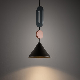 Lampa wisząca stożek z dekoracyjnymi elementami Drops Color F 20,5cm grafitowa / multikolor Nowodvorski