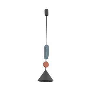 Lampa wisząca stożek z dekoracyjnymi elementami Drops Color F 20,5cm grafitowa / multikolor Nowodvorski