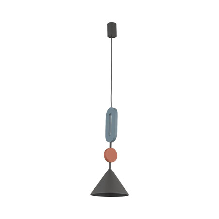 Lampa wisząca stożek z dekoracyjnymi elementami Drops Color F 20,5cm grafitowa / multikolor Nowodvorski