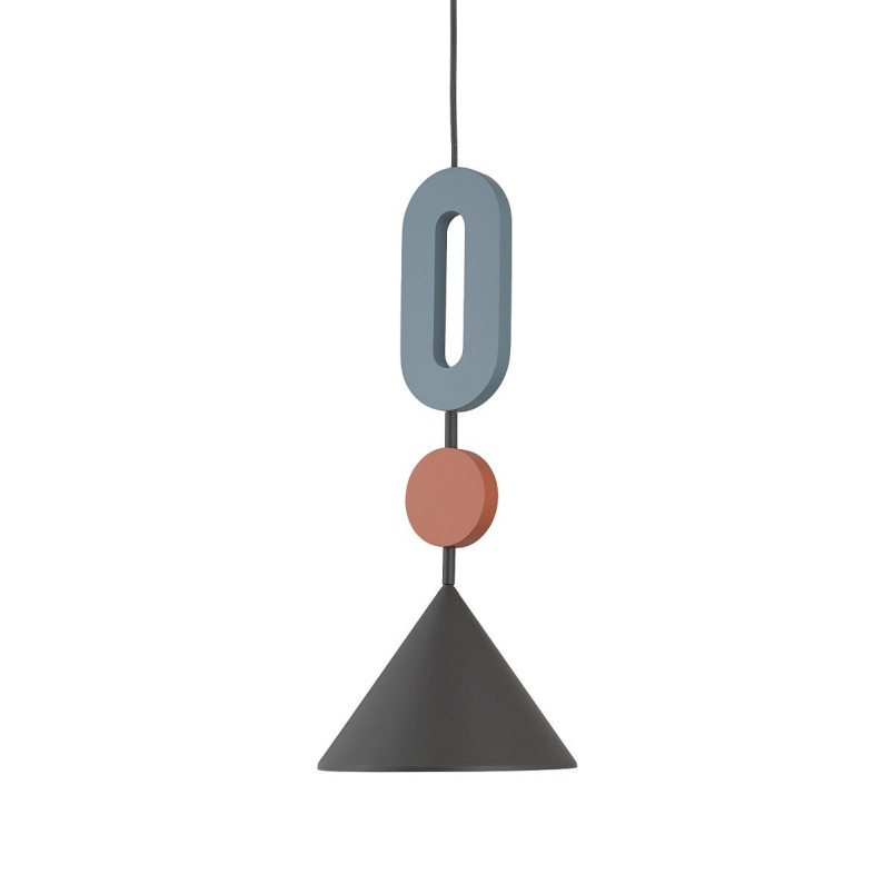 Lampa wisząca stożek z dekoracyjnymi elementami Drops Color F 20,5cm grafitowa / multikolor Nowodvorski