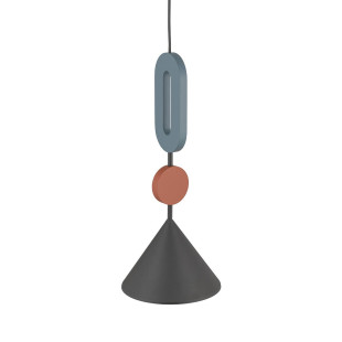 Lampa wisząca stożek z dekoracyjnymi elementami Drops Color F 20,5cm grafitowa / multikolor Nowodvorski