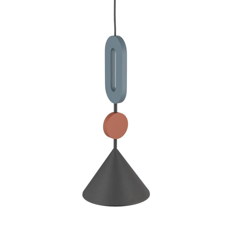Lampa wisząca stożek z dekoracyjnymi elementami Drops Color F 20,5cm grafitowa / multikolor Nowodvorski