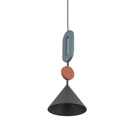 Lampa wisząca stożek z dekoracyjnymi elementami Drops Color F 20,5cm grafitowa / multikolor Nowodvorski