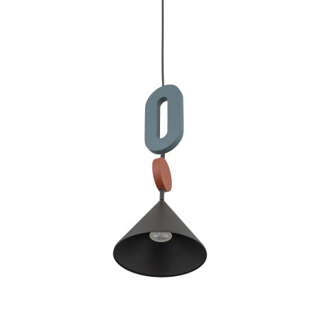 Lampa wisząca stożek z dekoracyjnymi elementami Drops Color F 20,5cm grafitowa / multikolor Nowodvorski
