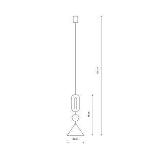 Lampa wisząca stożek z dekoracyjnymi elementami Drops Color F 20,5cm grafitowa / multikolor Nowodvorski