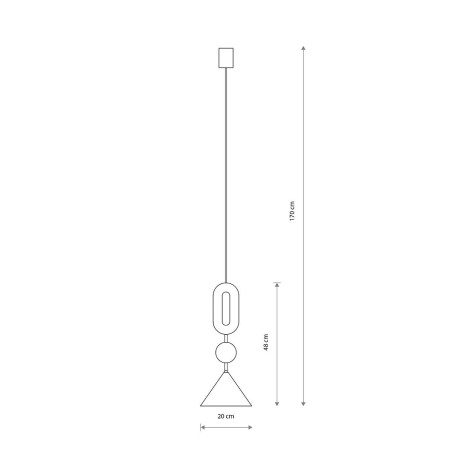 Lampa wisząca stożek z dekoracyjnymi elementami Drops Color F 20,5cm grafitowa / multikolor Nowodvorski