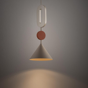 Lampa wisząca stożek z dekoracyjnymi elementami Drops Color E 20,5cm beżowy / terracotta Nowodvorski