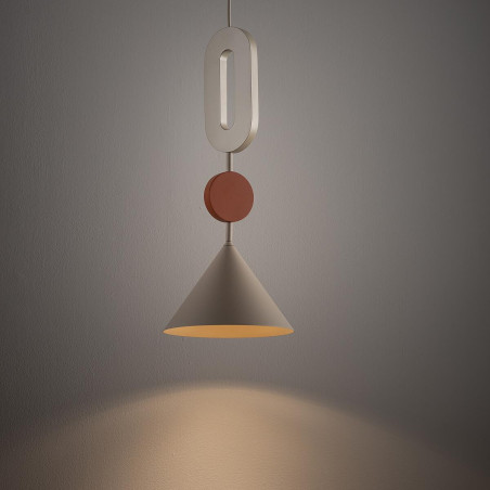 Lampa wisząca stożek z dekoracyjnymi elementami Drops Color E 20,5cm beżowy / terracotta Nowodvorski