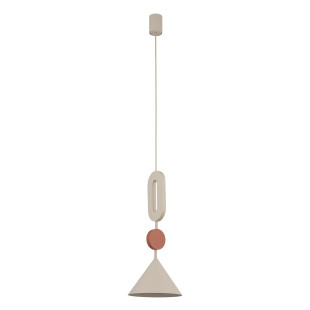Lampa wisząca stożek z dekoracyjnymi elementami Drops Color E 20,5cm beżowy / terracotta Nowodvorski