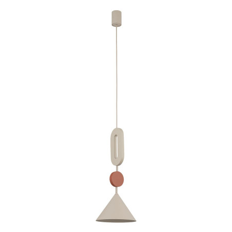 Lampa wisząca stożek z dekoracyjnymi elementami Drops Color E 20,5cm beżowy / terracotta Nowodvorski