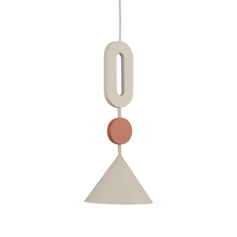 Lampa wisząca stożek z dekoracyjnymi elementami Drops Color E 20,5cm beżowy / terracotta Nowodvorski