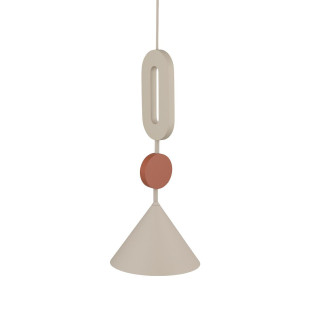 Lampa wisząca stożek z dekoracyjnymi elementami Drops Color E 20,5cm beżowy / terracotta Nowodvorski