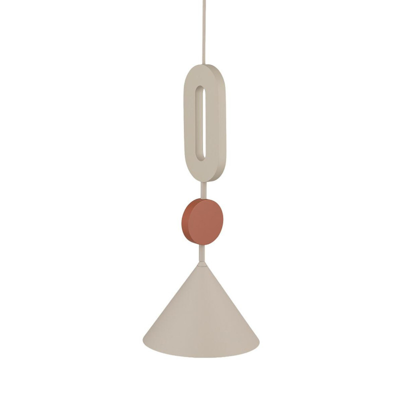 Lampa wisząca stożek z dekoracyjnymi elementami Drops Color E 20,5cm beżowy / terracotta Nowodvorski