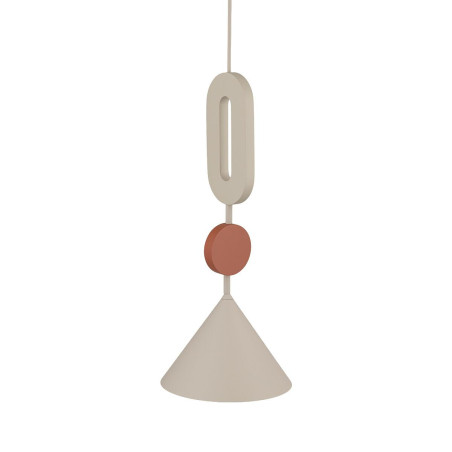 Lampa wisząca stożek z dekoracyjnymi elementami Drops Color E 20,5cm beżowy / terracotta Nowodvorski