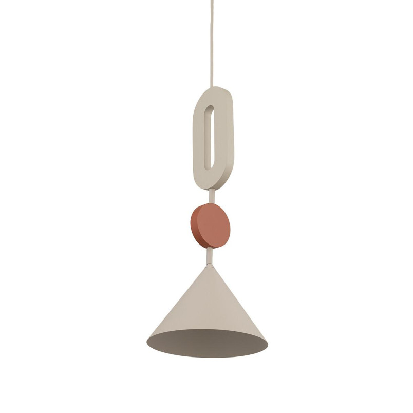 Lampa wisząca stożek z dekoracyjnymi elementami Drops Color E 20,5cm beżowy / terracotta Nowodvorski