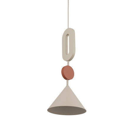 Lampa wisząca stożek z dekoracyjnymi elementami Drops Color E 20,5cm beżowy / terracotta Nowodvorski