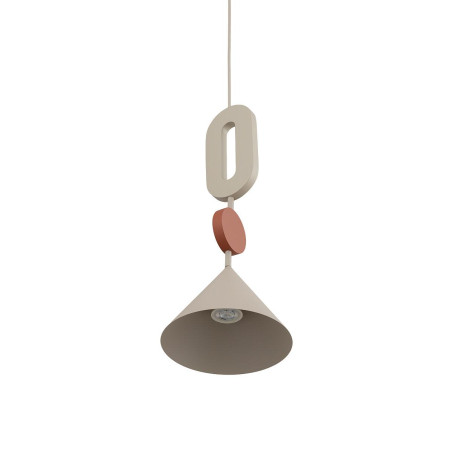Lampa wisząca stożek z dekoracyjnymi elementami Drops Color E 20,5cm beżowy / terracotta Nowodvorski