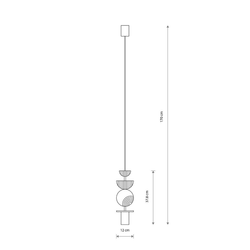 Lampa wisząca tuba z dekoracyjnymi elementami Drops Color D 12cm multikolor Nowodvorski