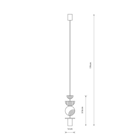 Lampa wisząca tuba z dekoracyjnymi elementami Drops Color D 12cm multikolor Nowodvorski