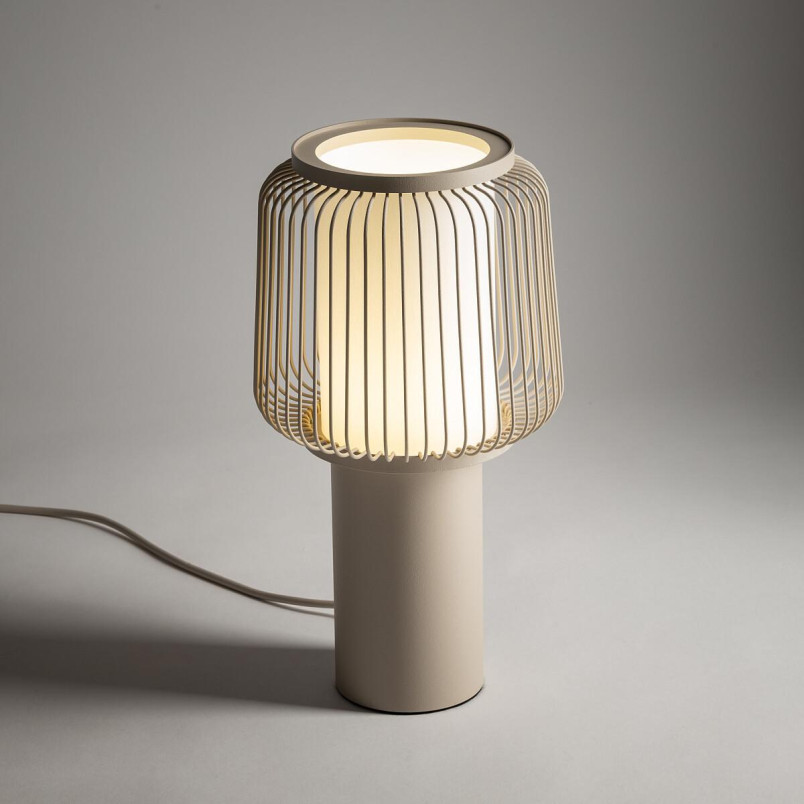 Lampa stołowa z drucianym kloszem Nome 33,5cm beżowa Nowodvorski