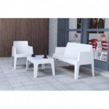 Stolik kawowy ogrodowy Box biały Siesta | 70x50 cm