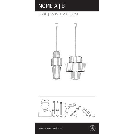 Lampa wisząca druciana Nome B 25,5cm grafitowa Nowodvorski