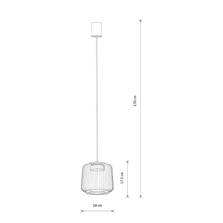 Lampa wisząca druciana Kenai A 18cm grafitowa Nowodvorski