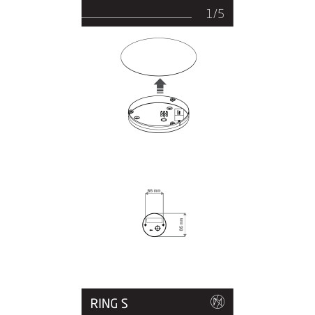 Kinkiet okrągły metalowy Ring LED 3000K 15cm szary błękit Nowodvorski
