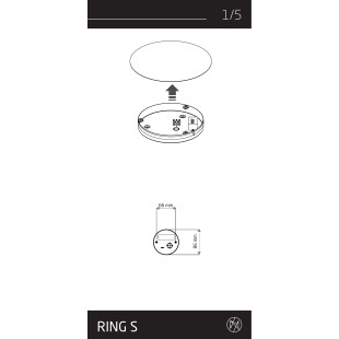 Kinkiet okrągły metalowy Ring LED 3000K 15cm szałwiowy Nowodvorski