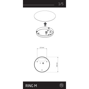 Kinkiet okrągły metalowy Ring LED 3000K 25cm szałwiowy Nowodvorski