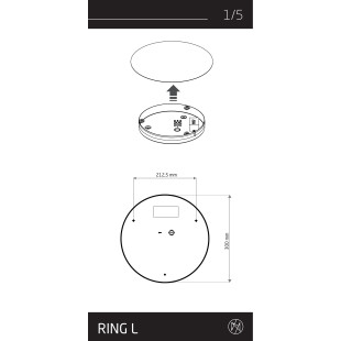 Kinkiet okrągły metalowy Ring LED 3000K 35cm beżowy Nowodvorski