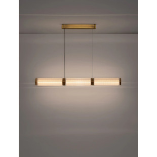 Lampa wisząca szklana podłużna w stylu retro Nezzo LED 3000K 120cm antyczny mosiądz